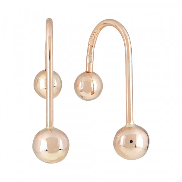 Золотые серьги без камня № 124001