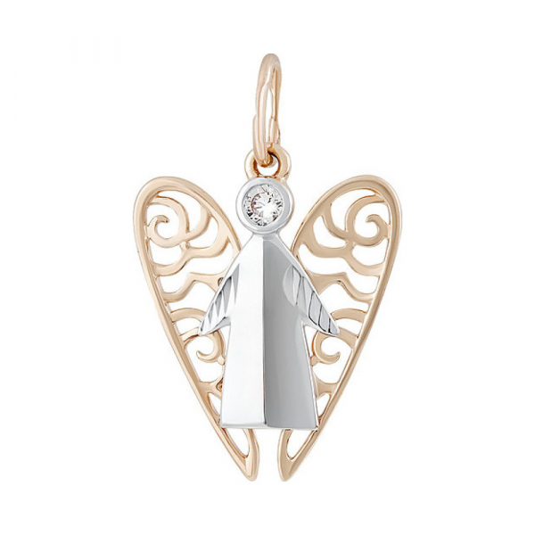 Золотая подвеска с алмазкой и фианитом № 135441