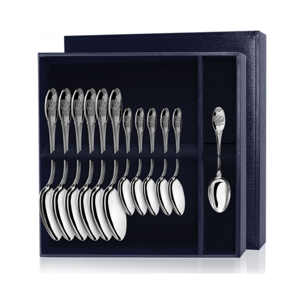 Серебряный столовый набор  Единство  12 предметов (столовые и чайные ложки)