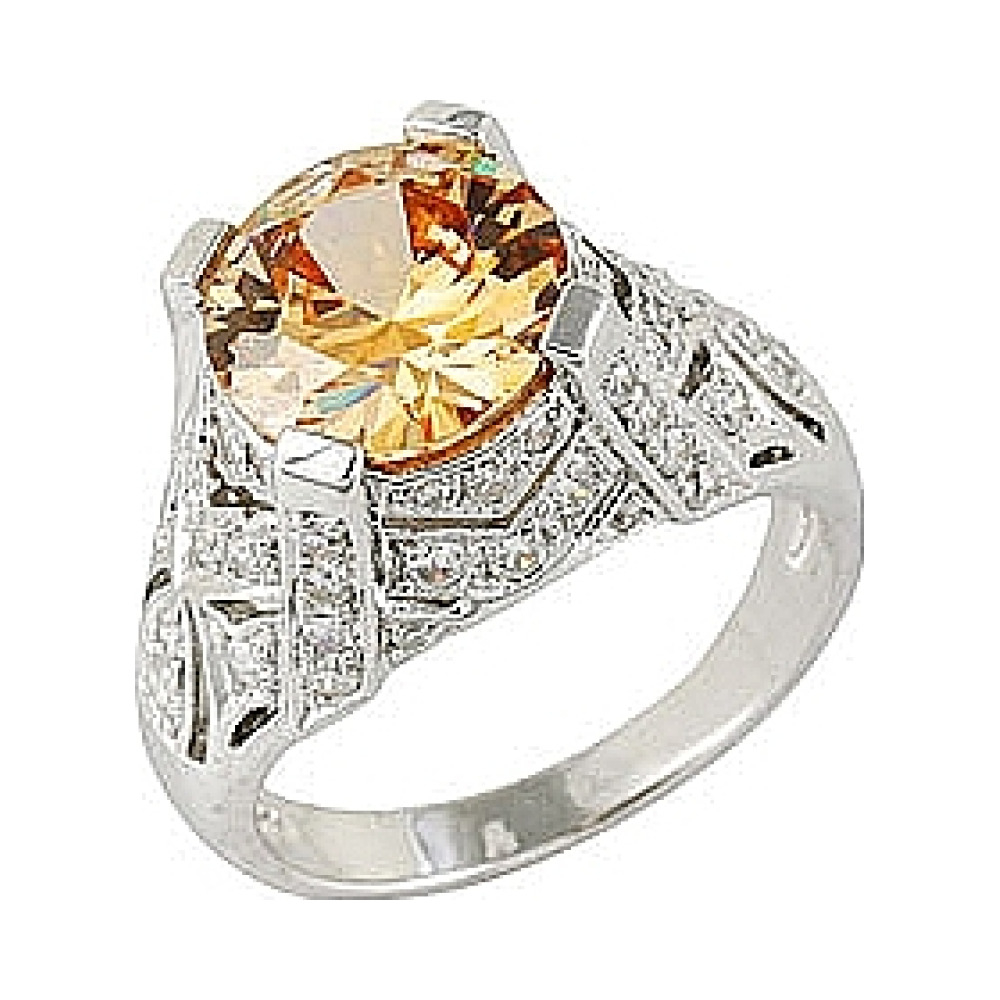 Серебряное кольцо с фианитом № 68454