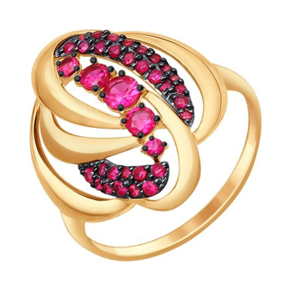 Золотое кольцо с фианитом № 142574