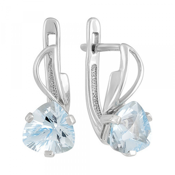 Серебряные серьги с топазом № 132865