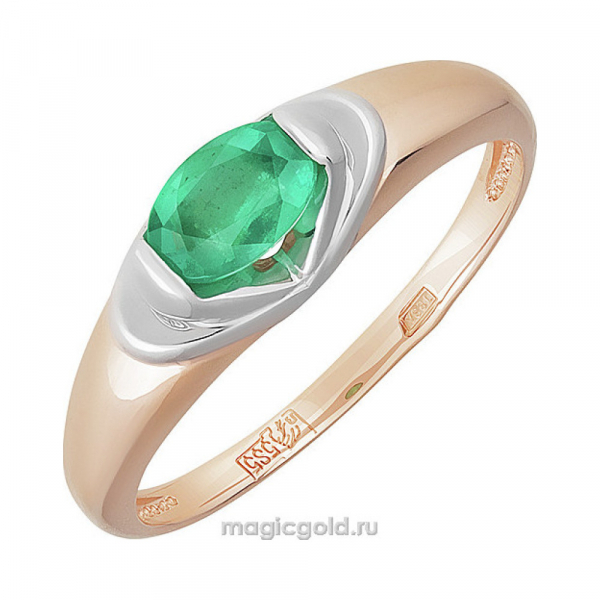 Золотое кольцо с изумрудом № 159106