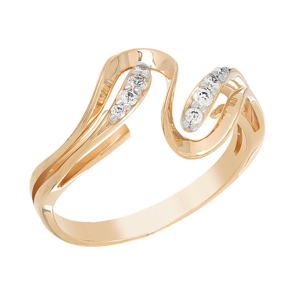 Золотое кольцо с фианитом № 108684