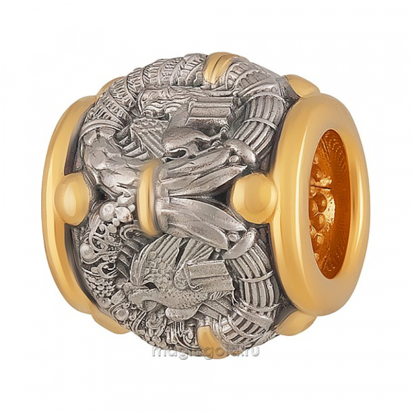 Серебряная подвеска бусина с золотым покрытием № 161330