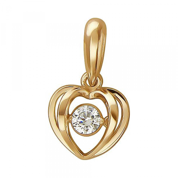 Золотая подвеска с фианитом № 140913