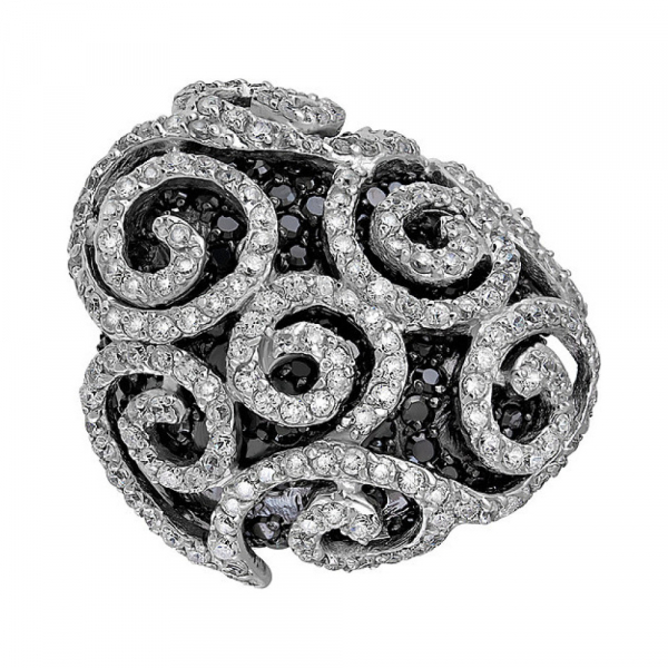 Серебряное кольцо с фианитом № 82570