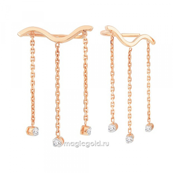 Золотые серьги с фианитом № 172115