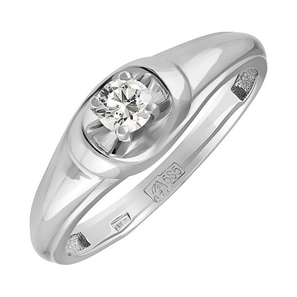 Золотое кольцо с бриллиантом № 134622