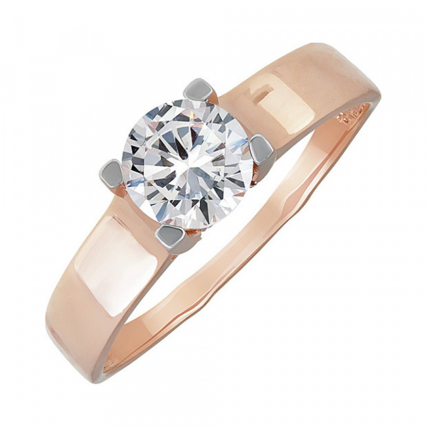 Золотое кольцо с фианитом № 138301