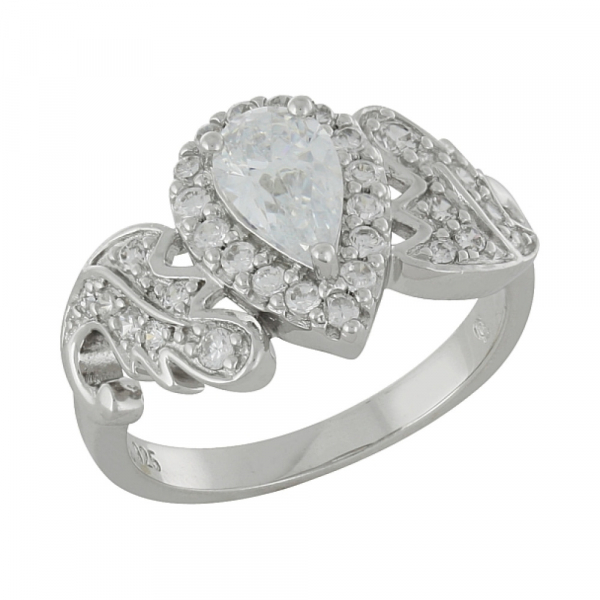 Серебряное кольцо с фианитами № 101107