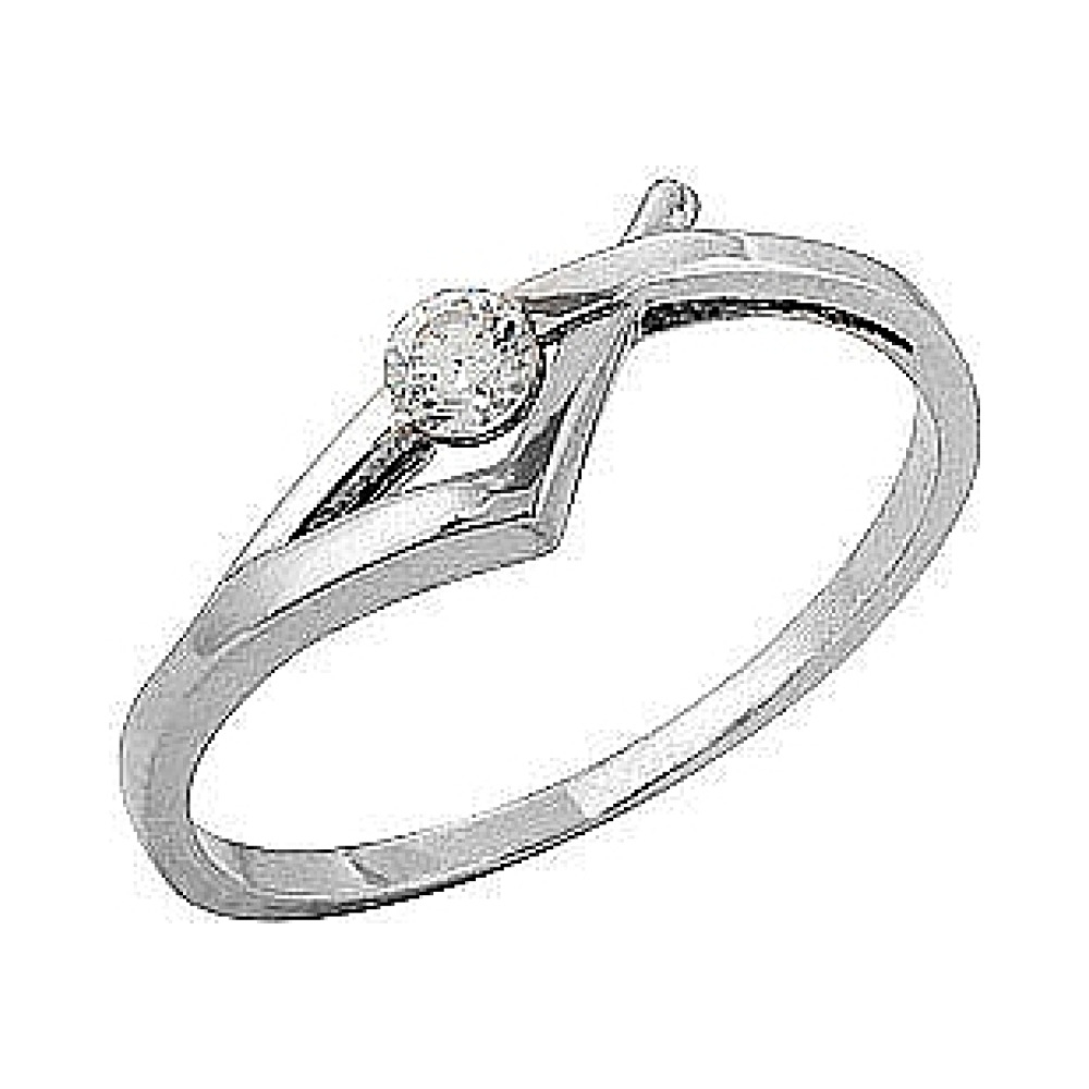 Золотое кольцо с бриллиантом № 102162