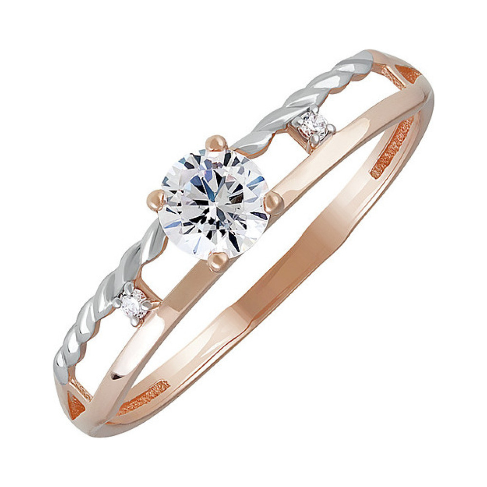 Золотое кольцо с фианитом № 138170