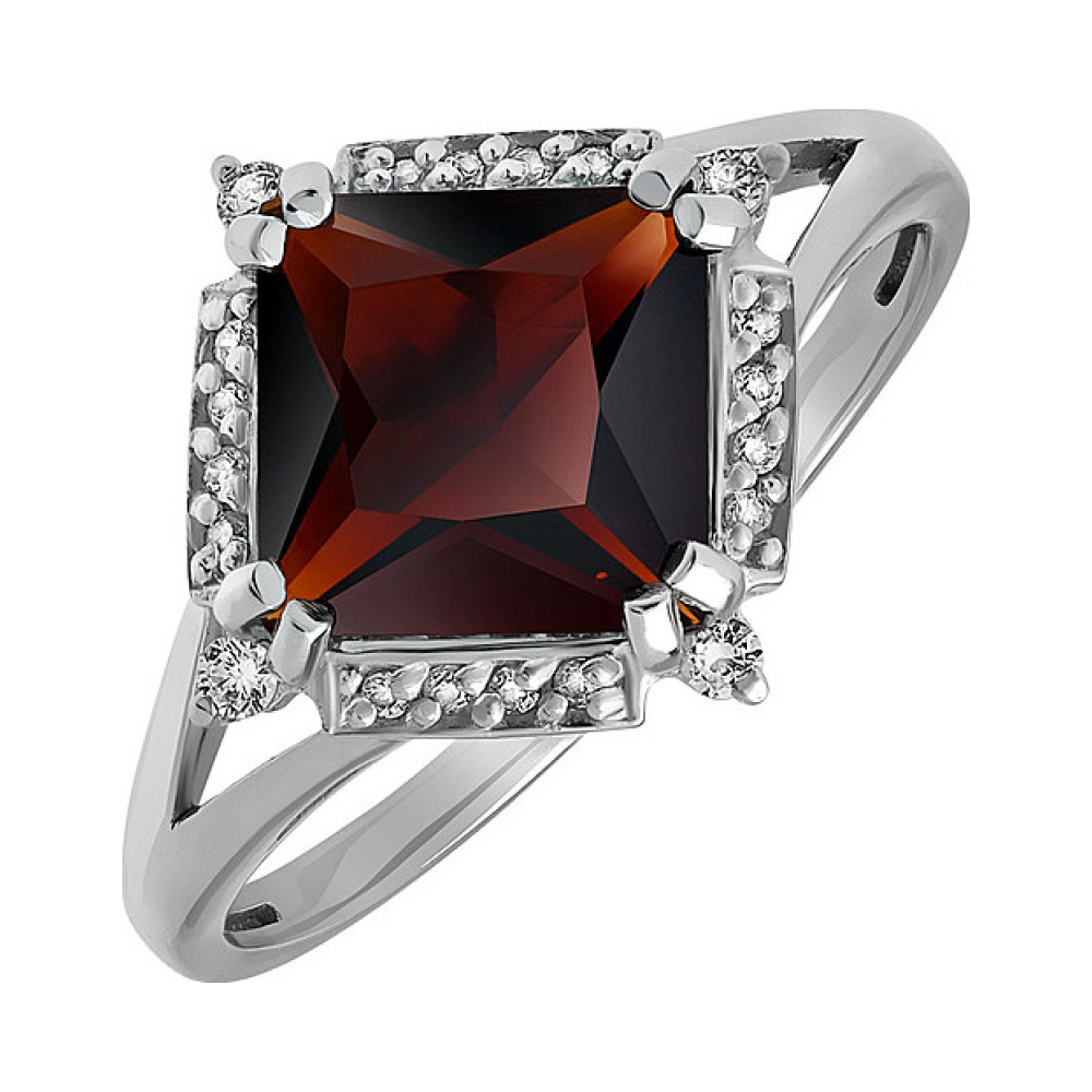 Серебряное кольцо с алпанитом и фианитом № 134549