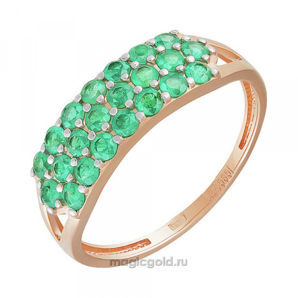Золотое кольцо с изумрудом № 162001