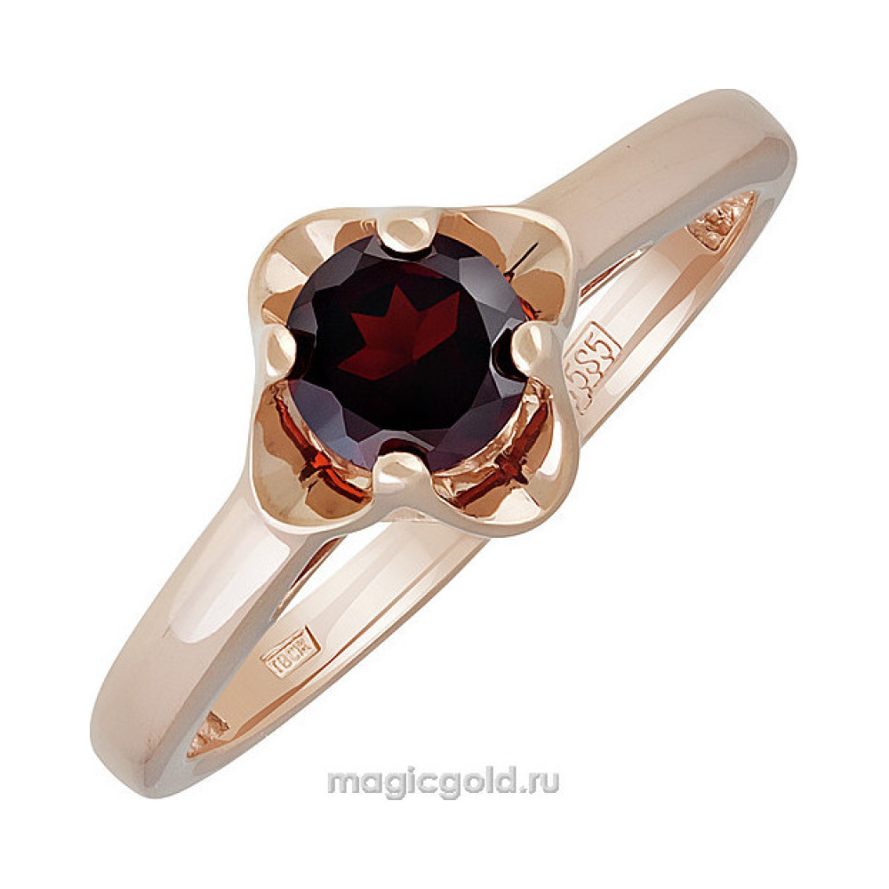 Золотое кольцо с гранатом № 139444