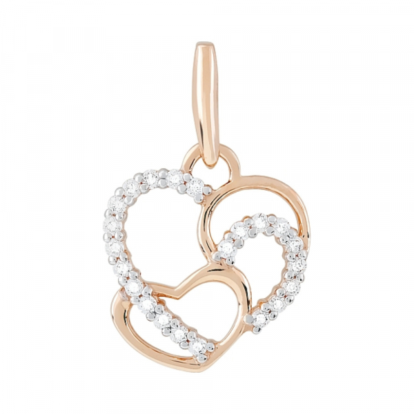 Золотая подвеска с фианитами № 102352