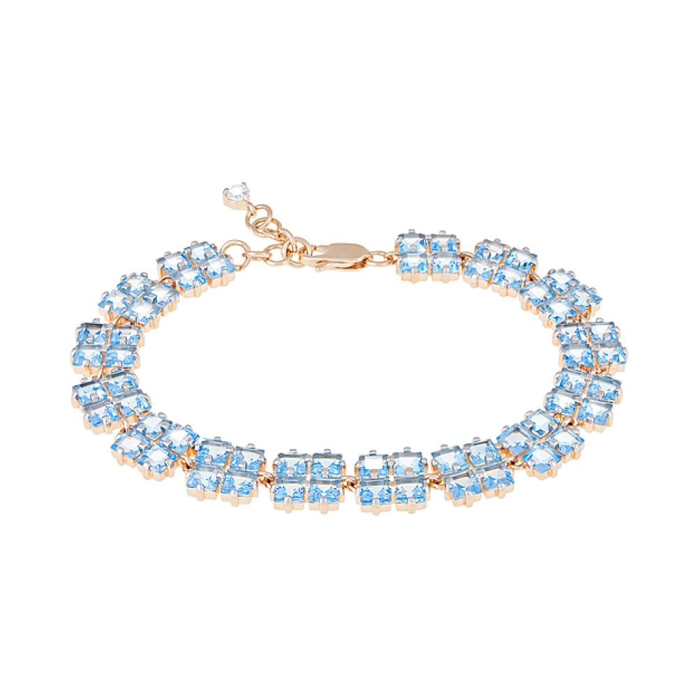 Золотой браслет с топазом и фианитом № 124225