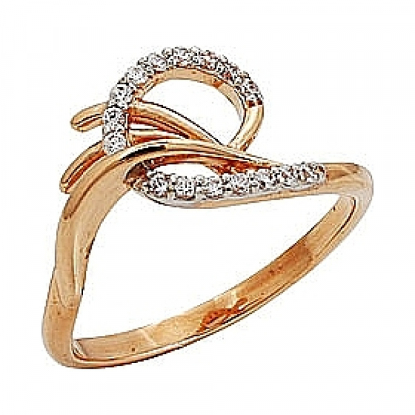 Золотое кольцо с фианитом № 65471