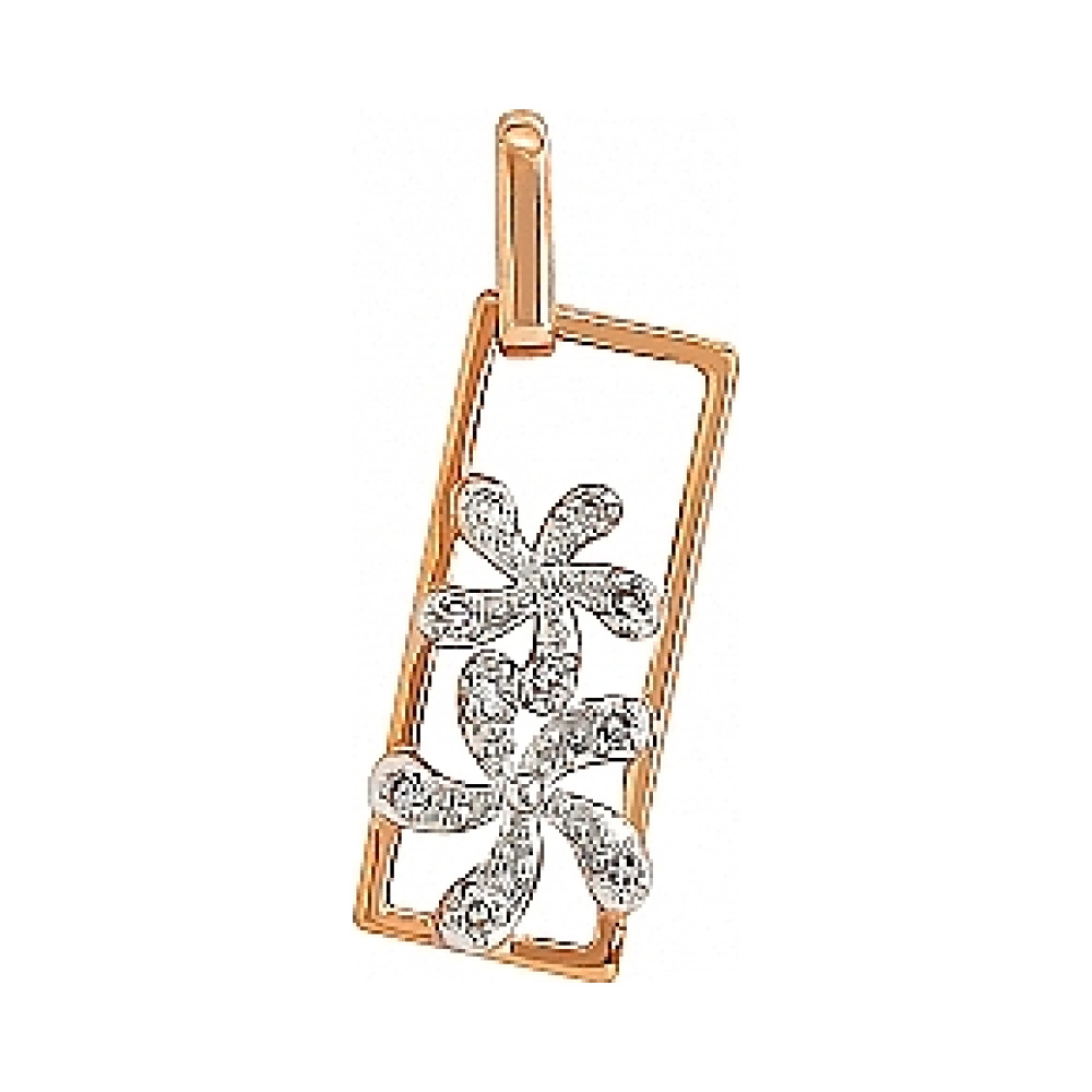 Золотая подвеска с бриллиантом № 83711