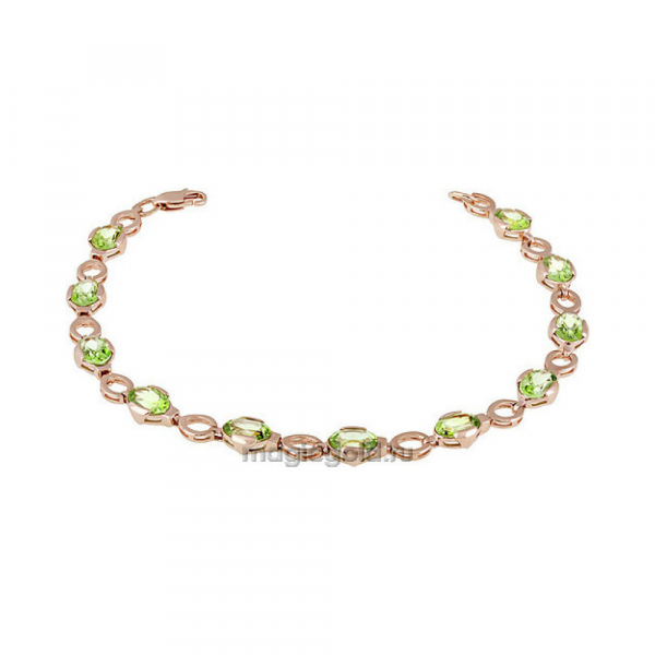 Золотой браслет с хризолитом № 138880