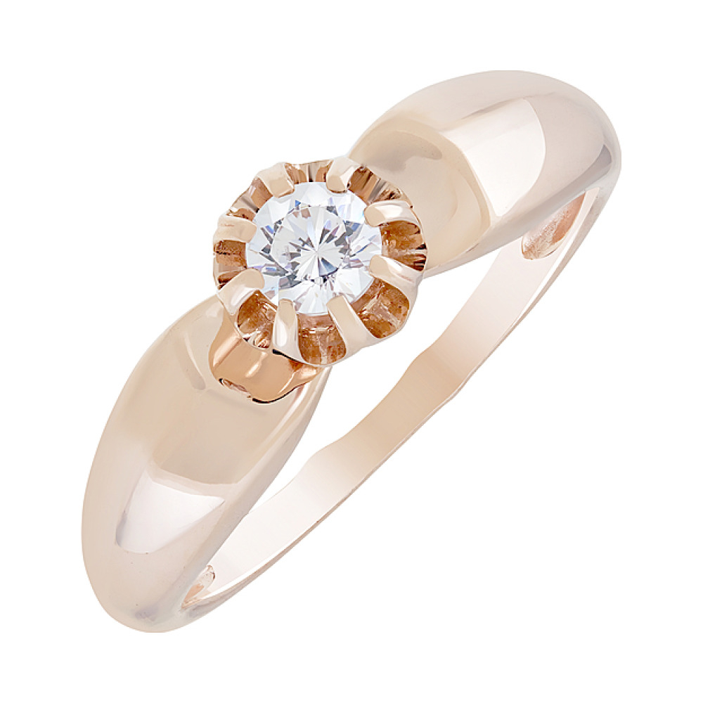 Золотое кольцо с кристаллами swarovski № 128019