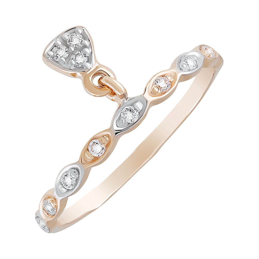 Золотое кольцо с фианитами № 127397