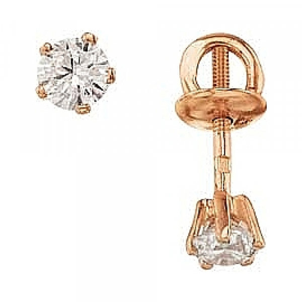 Пуссеты с бриллиантом № 75961