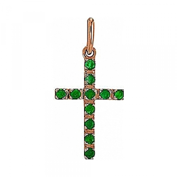 Золотая подвеска с изумрудом № 72690