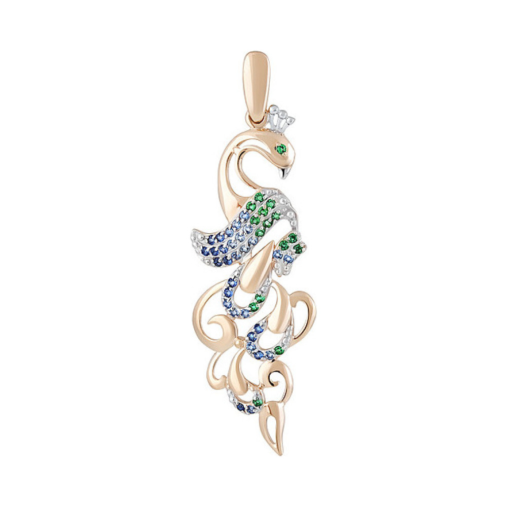 Золотая подвеска с фианитом № 133443