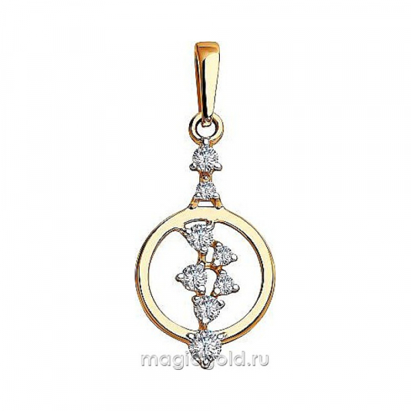 Золотая подвеска с фианитом № 174091