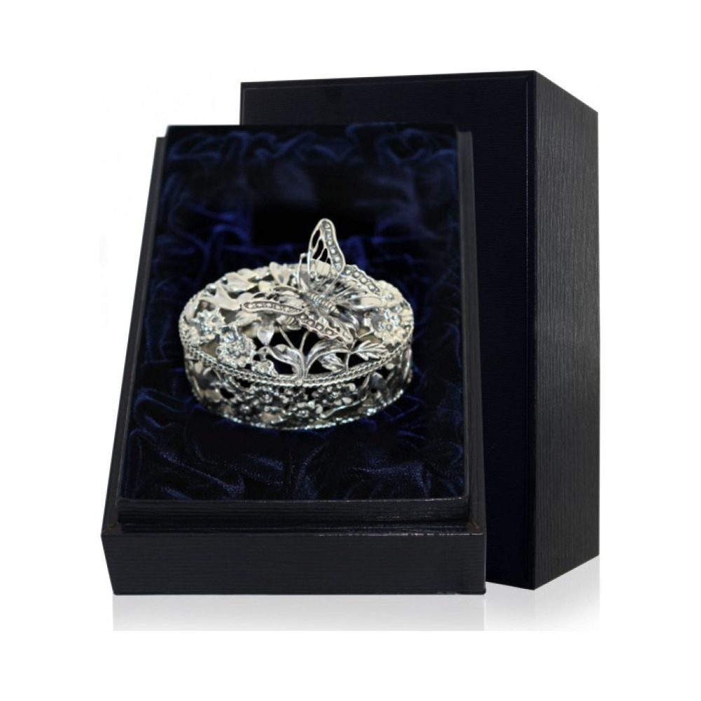 Серебряная шкатулка «Бабочка» с чернением