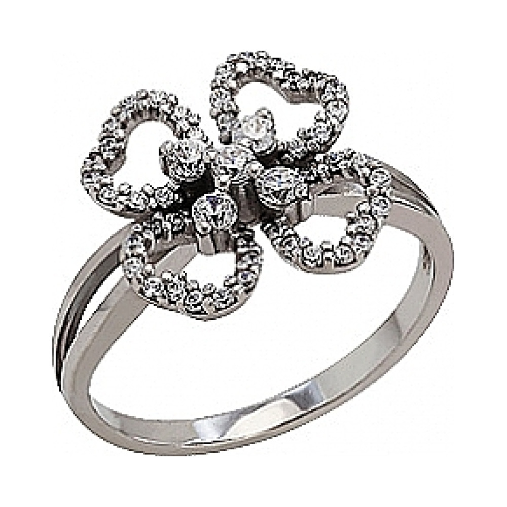 Золотое кольцо с фианитом № 76940