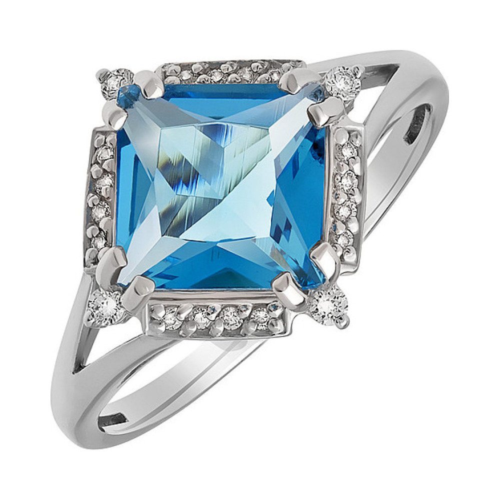 Серебряное кольцо с алпанитом и фианитом № 134584