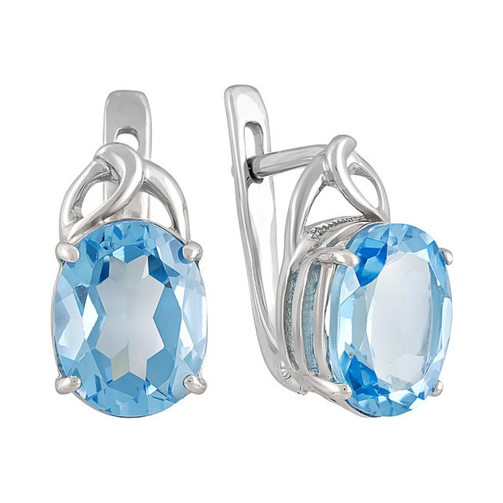 Серебряные серьги с топазом № 130281