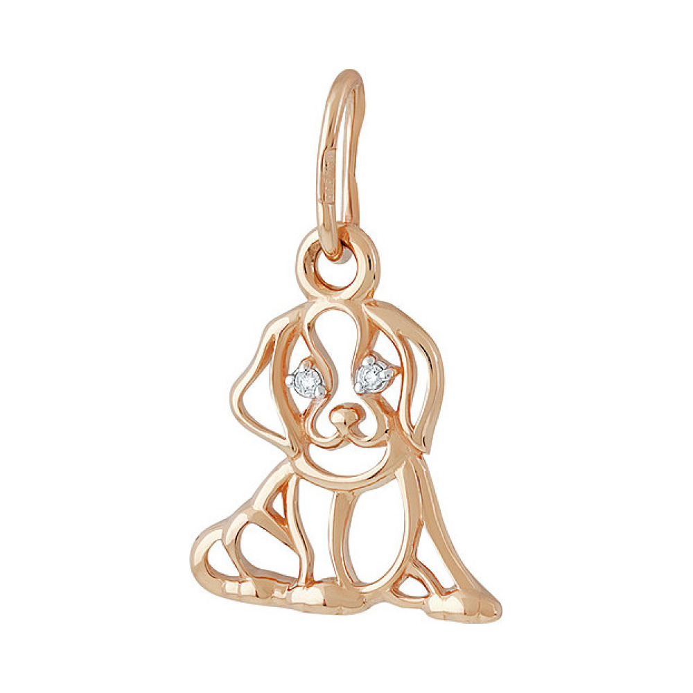 Золотая подвеска с фианитом № 137321