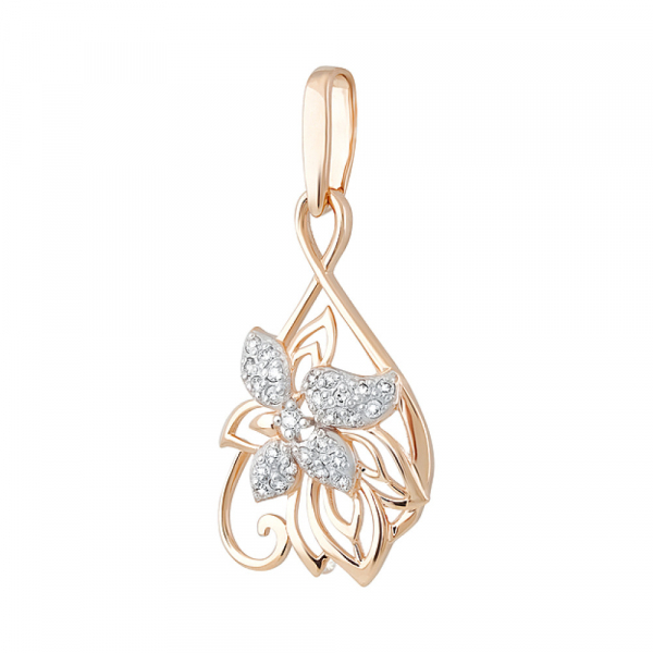 Золотая подвеска с фианитом № 130072