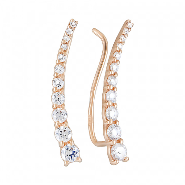 Золотые серьги с фианитом № 124317