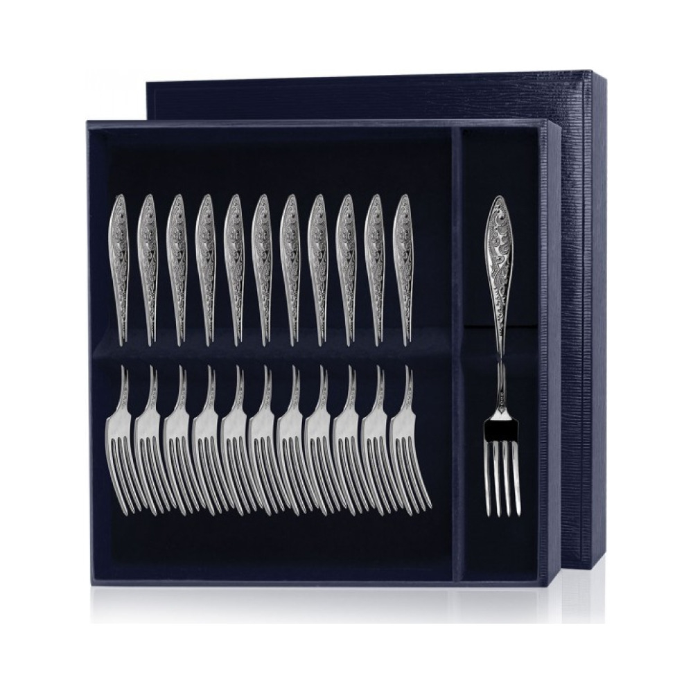 Серебряный десертный набор  Морозко  12 предметов