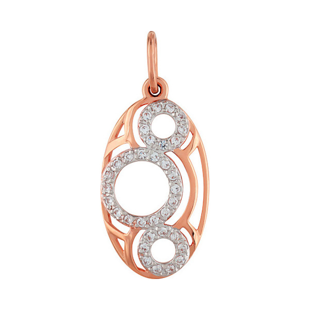 Золотая подвеска с фианитом № 82405