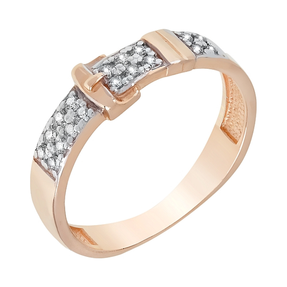 Золотое кольцо с фианитами № 116368