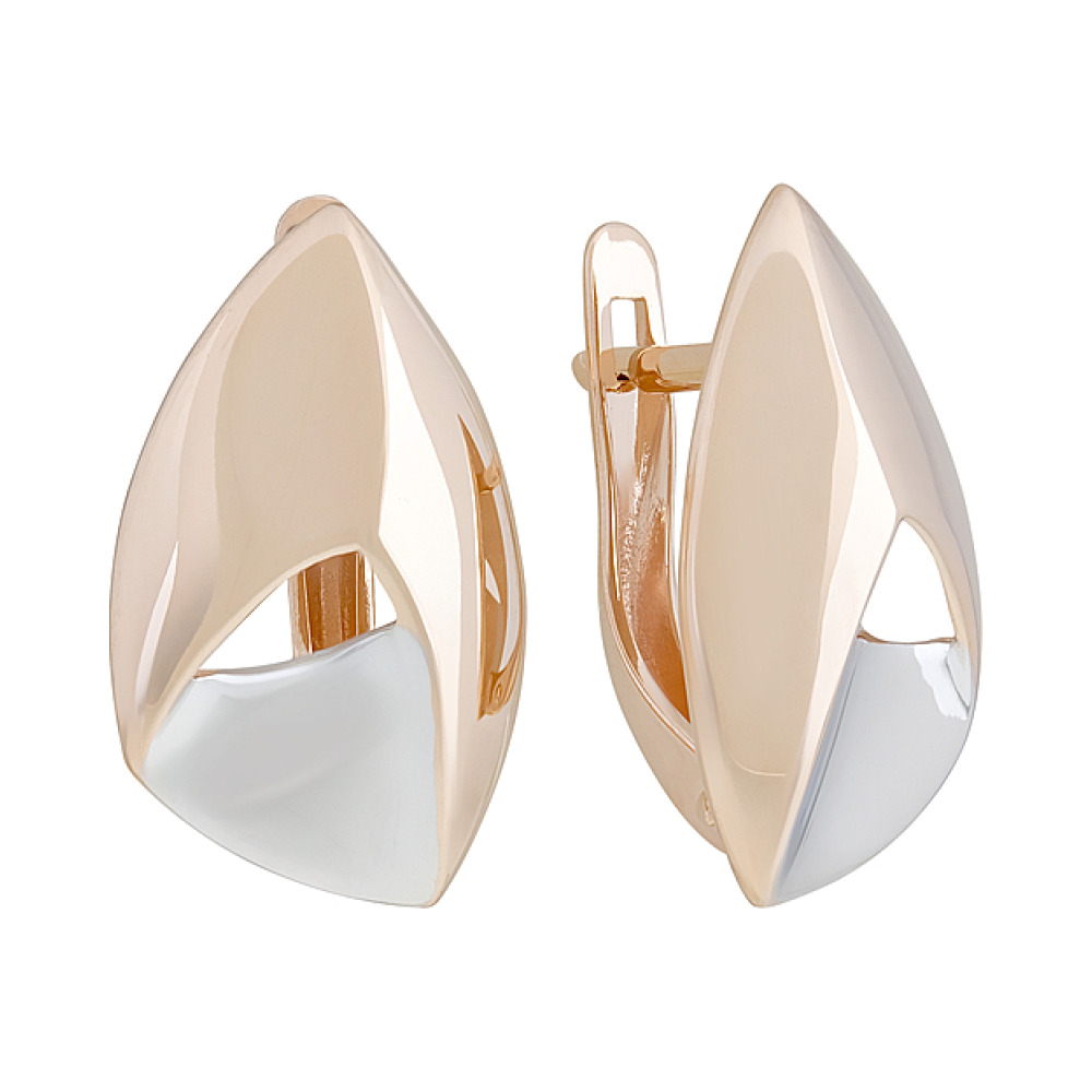 Золотые серьги без камня № 127813