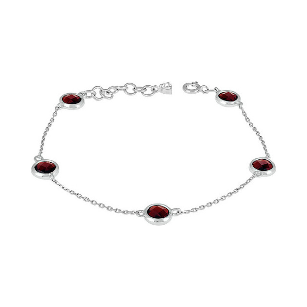 Серебряный браслет с алпанитом и фианитом № 133258