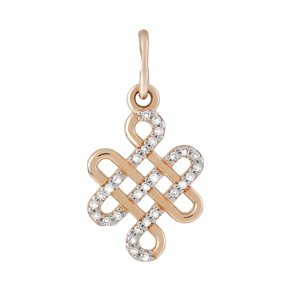 Золотая подвеска с фианитами № 121366