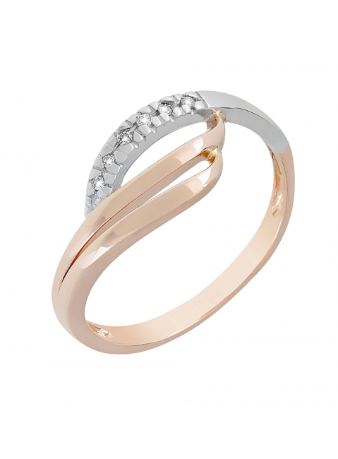 Золотое кольцо с бриллиантом № 64381