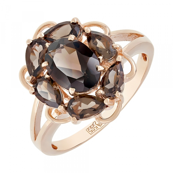 Золотое кольцо с раухтопазом № 116273