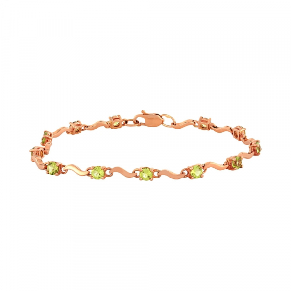 Золотой браслет с хризолитом № 42038