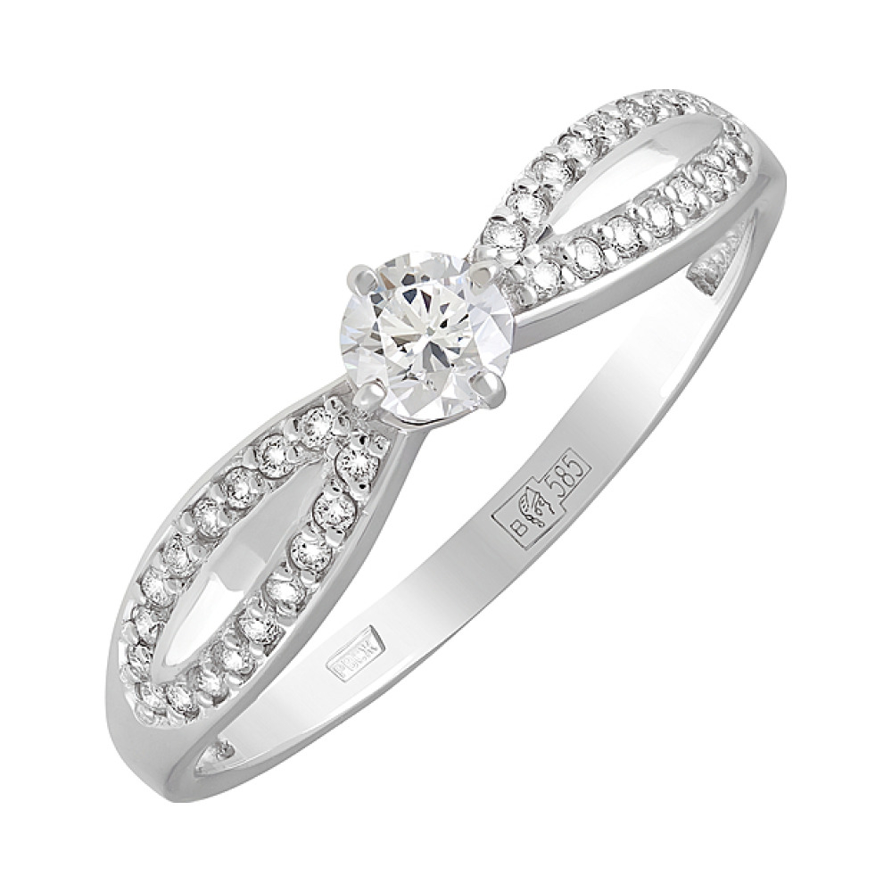 Золотое кольцо с бриллиантом № 127660