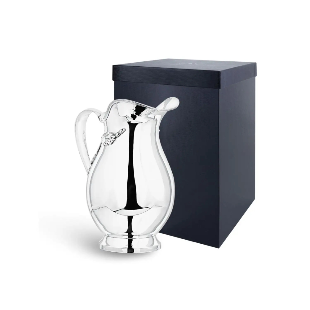 Кувшин Листья маленький из серебра 925 пробы в футляре