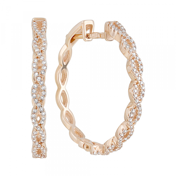 Золотые серьги с фианитами № 109926